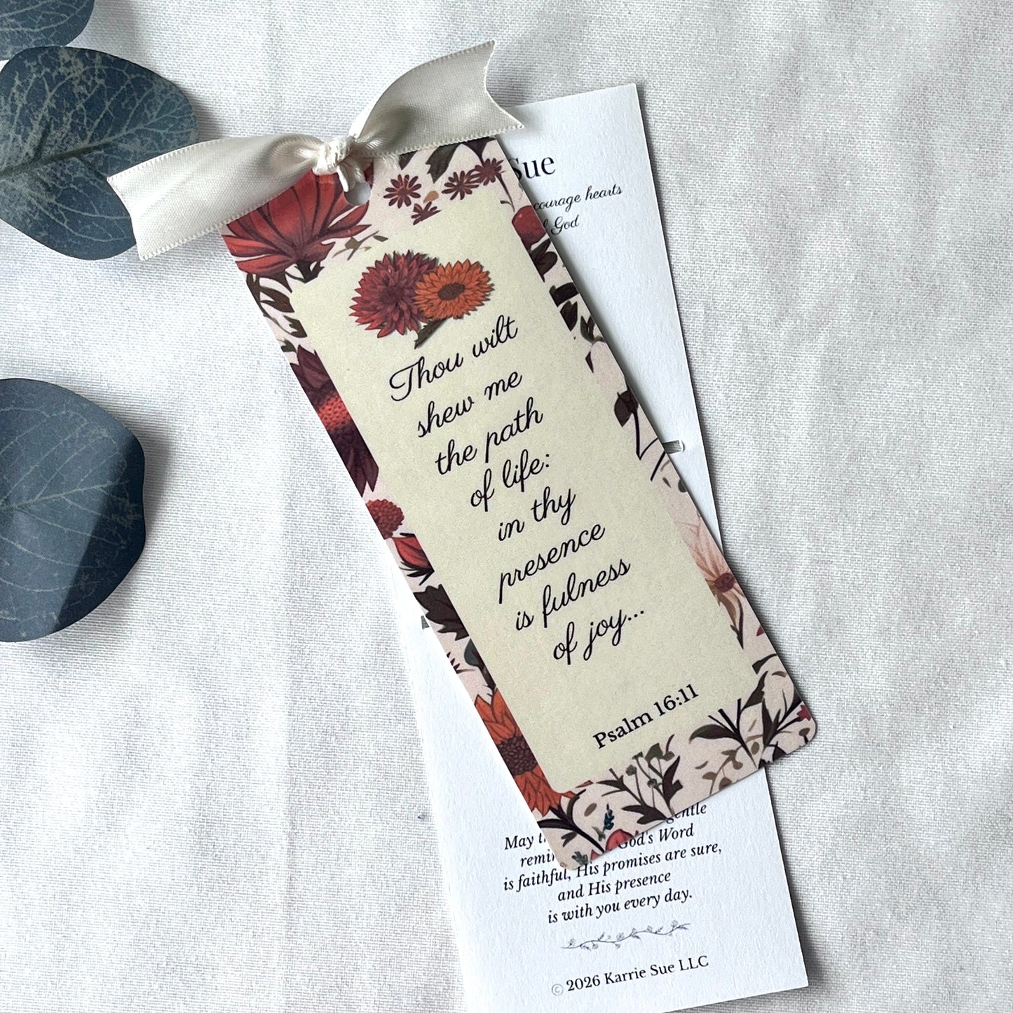 Autumn Scripture Bookmark | Floral Christian Bookmark