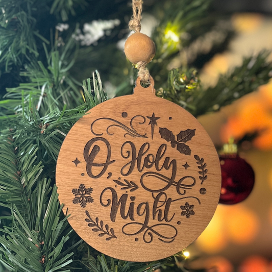 O Holy Night — Laser Engraved Wooden Christmas Ornament