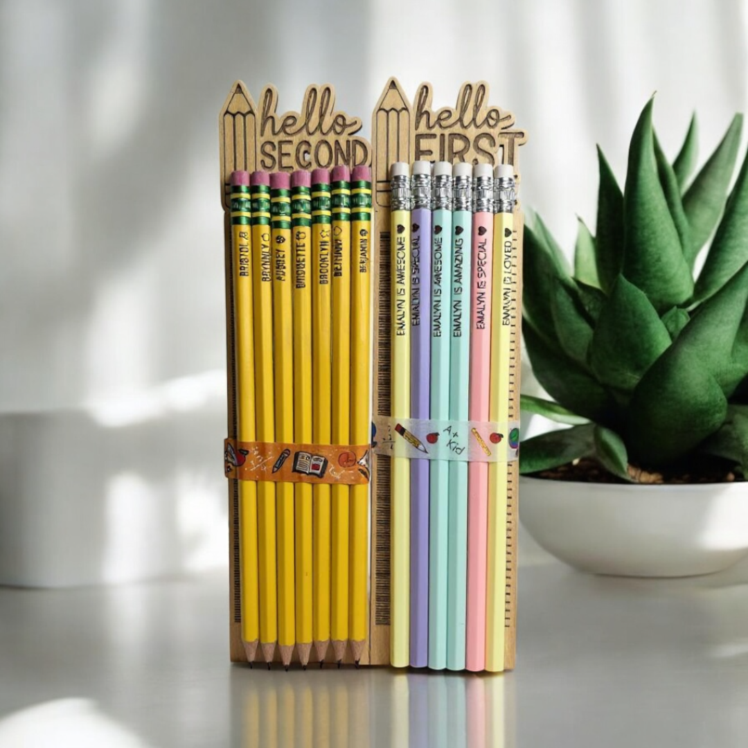 Back-to-School Personalized Engraved Pencils & Ruler Set