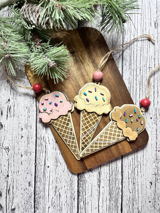Single Scoop Ice Cream Ornament