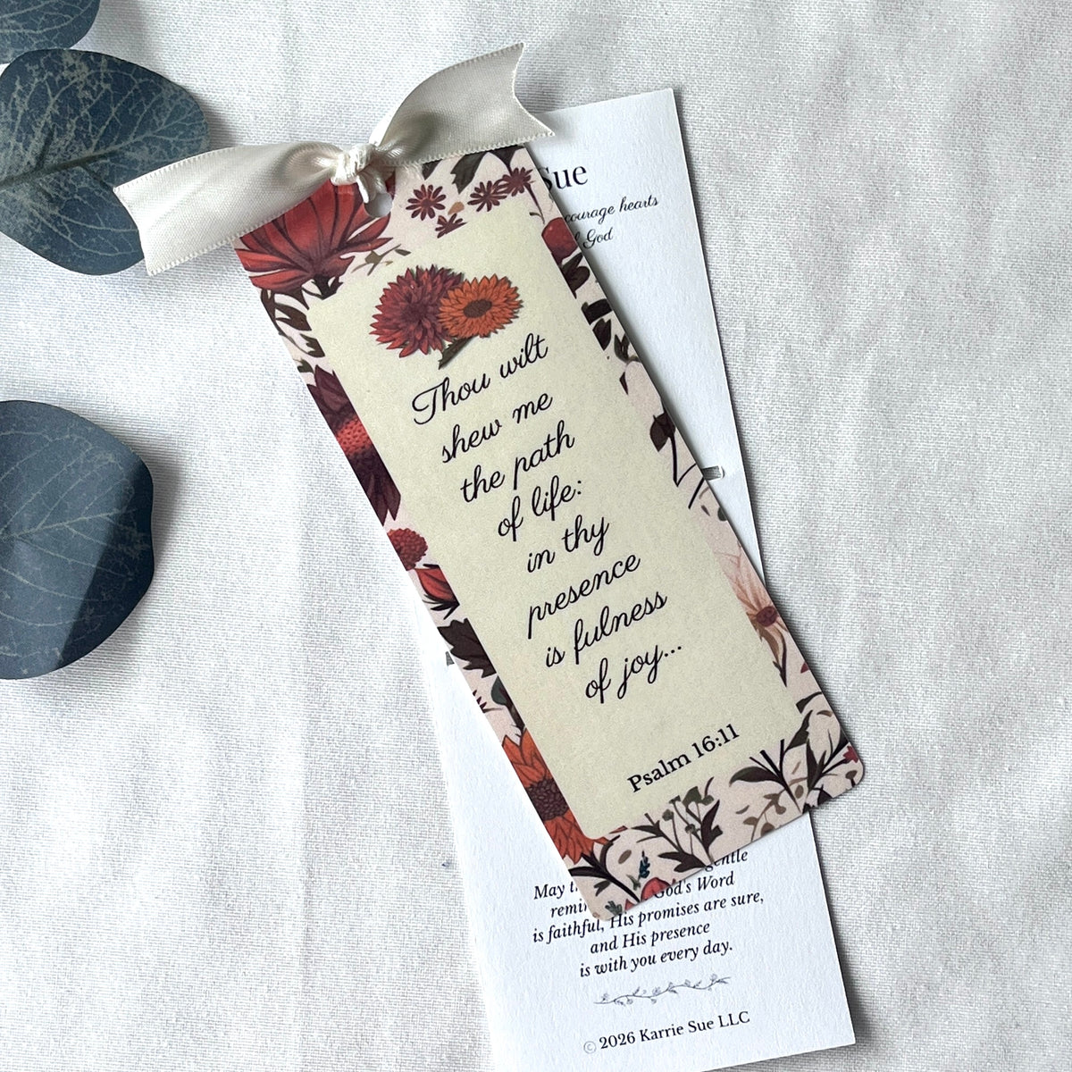 Autumn Scripture Bookmark | Floral Christian Bookmark