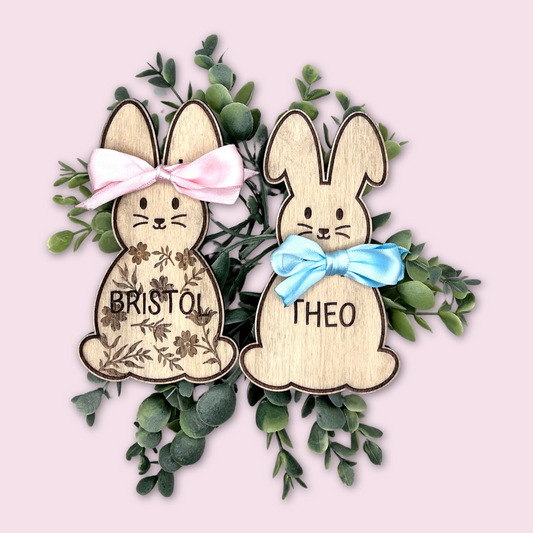 Personalized Girl or Boy Wooden Easter Basket Tags