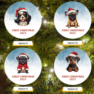 Puppy's First Christmas Personalized Christmas Ornament