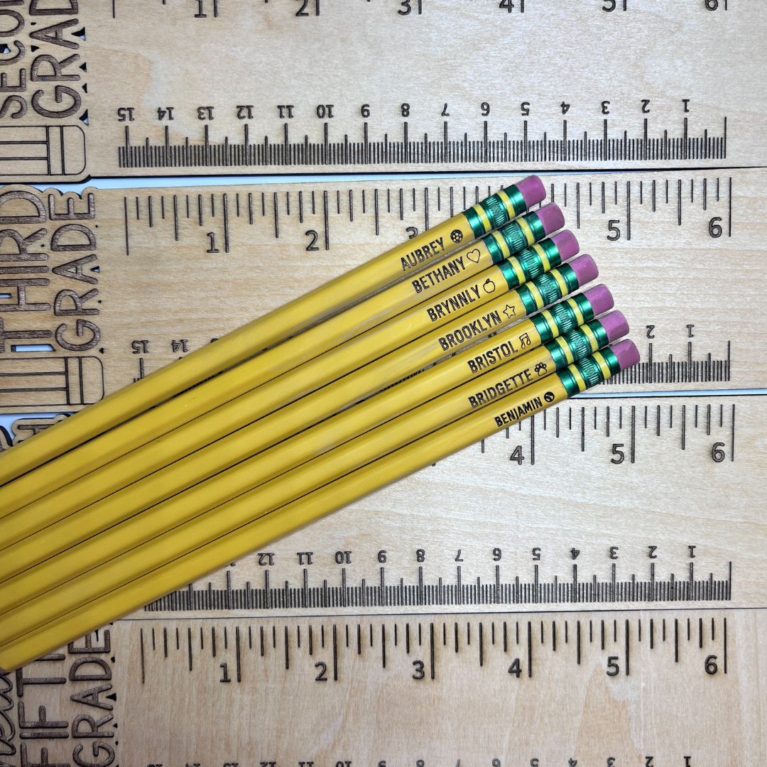 Back-to-School Personalized Engraved Pencils & Ruler Set