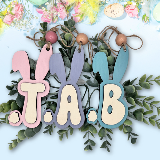 Bunny Ear Monogram Basket Tags