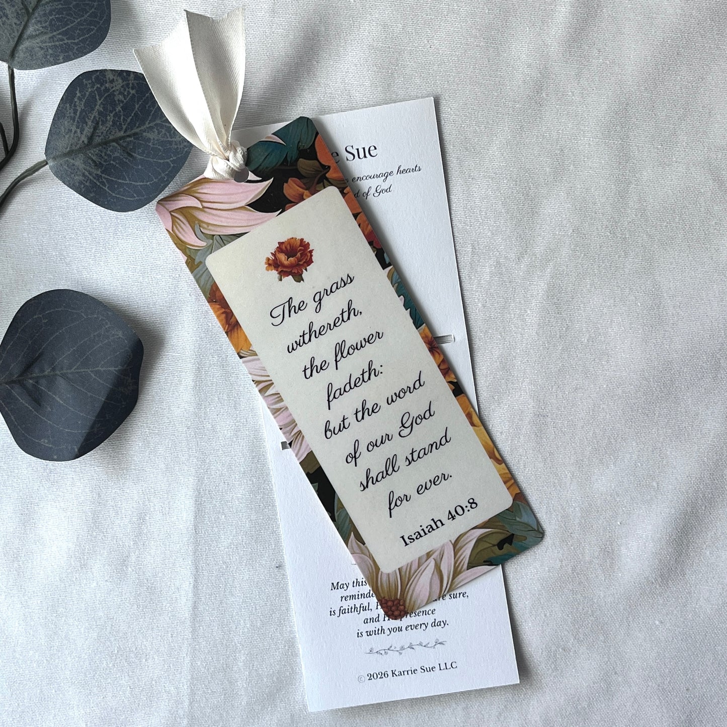 Autumn Scripture Bookmark | Floral Christian Bookmark