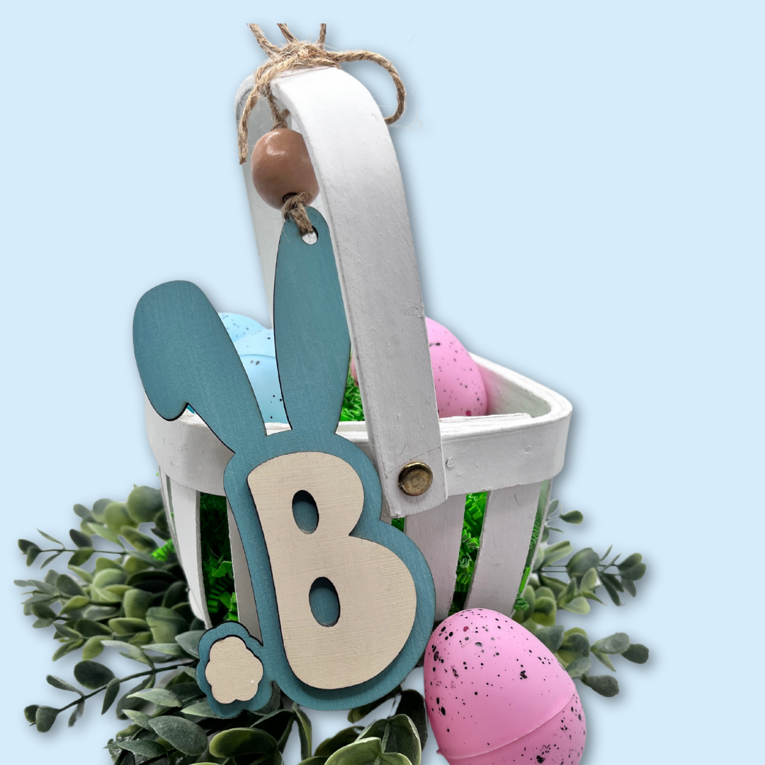 Bunny Ear Monogram Basket Tags