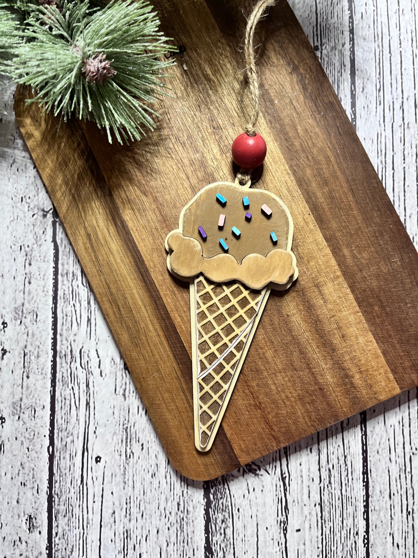 Single Scoop Ice Cream Ornament