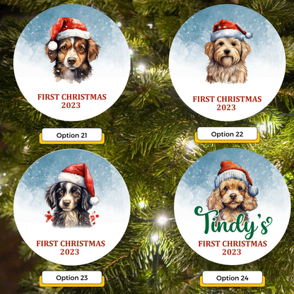 Puppy's First Christmas Personalized Christmas Ornament