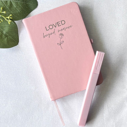 Loved Beyond Measure Petite Engraved Notebook | Christian Gift