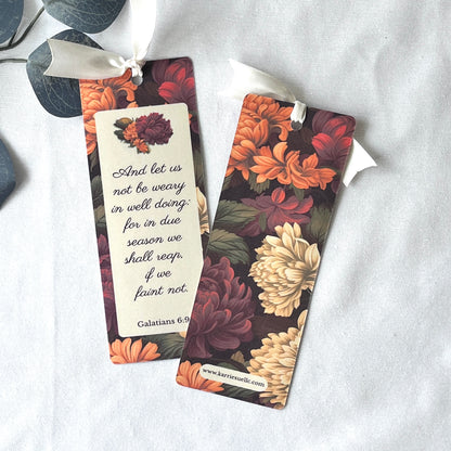 Autumn Scripture Bookmark | Floral Christian Bookmark