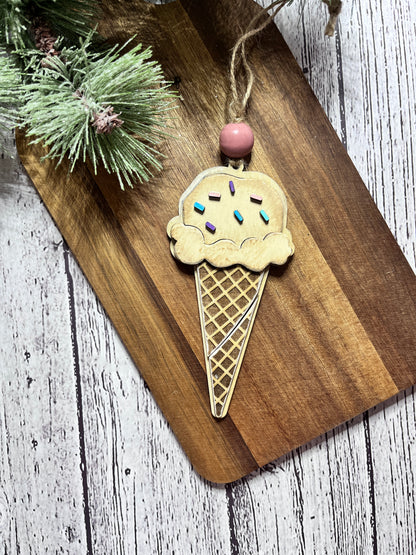 Single Scoop Ice Cream Ornament