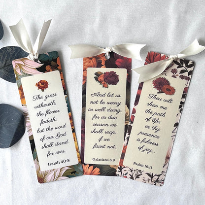 Autumn Scripture Bookmark | Floral Christian Bookmark
