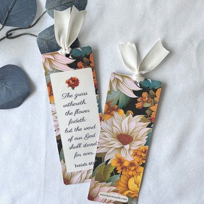 Autumn Scripture Bookmark | Floral Christian Bookmark