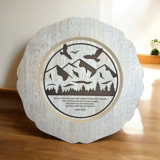 Engraved Wood Plaque – Isaiah 40:31