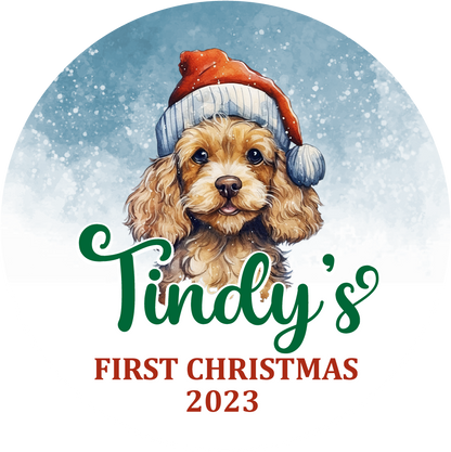 Puppy's First Christmas Personalized Christmas Ornament