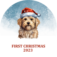 Load image into Gallery viewer, Puppy&#39;s First Christmas Personalized Christmas Ornament