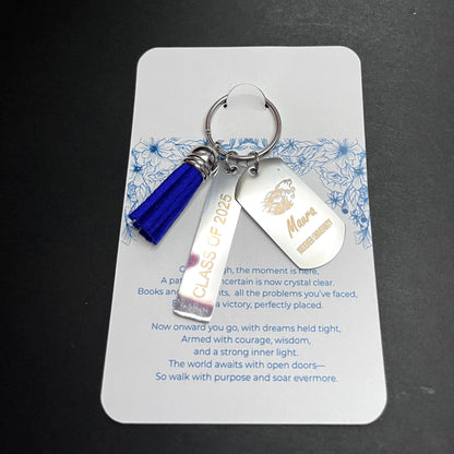 Silver Custom Engraved Graduation Keyring