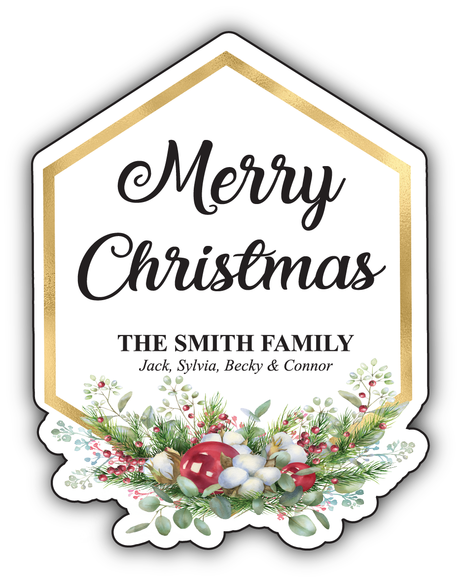 Merry Christmas Golden Oval Food Gift Packaging Kit