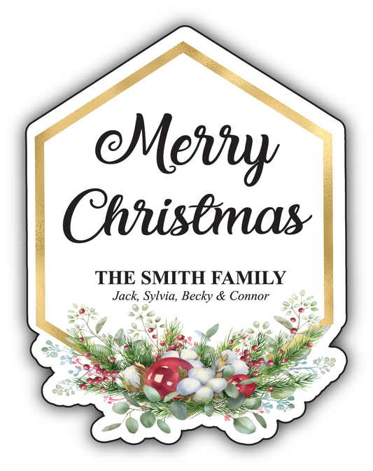 Merry Christmas Golden Oval Food Gift Packaging Kit