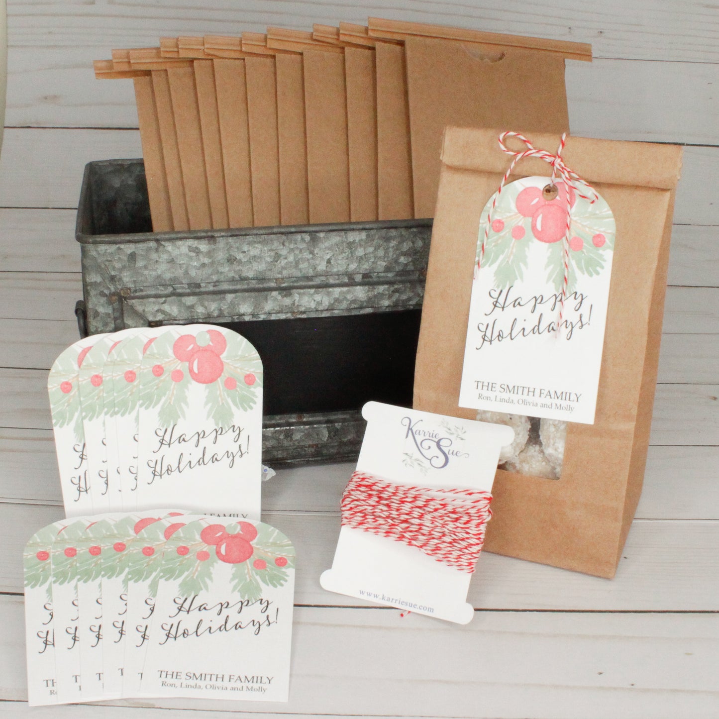 Happy Holidays Food Gift Packaging Kit