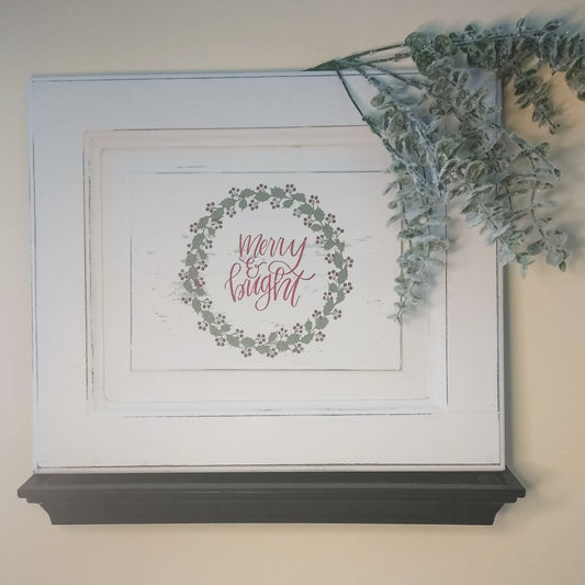 Merry and Bright Hand - Painted Sign