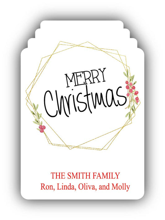 Merry Christmas Gold Wreath Food Gift Packaging Kit